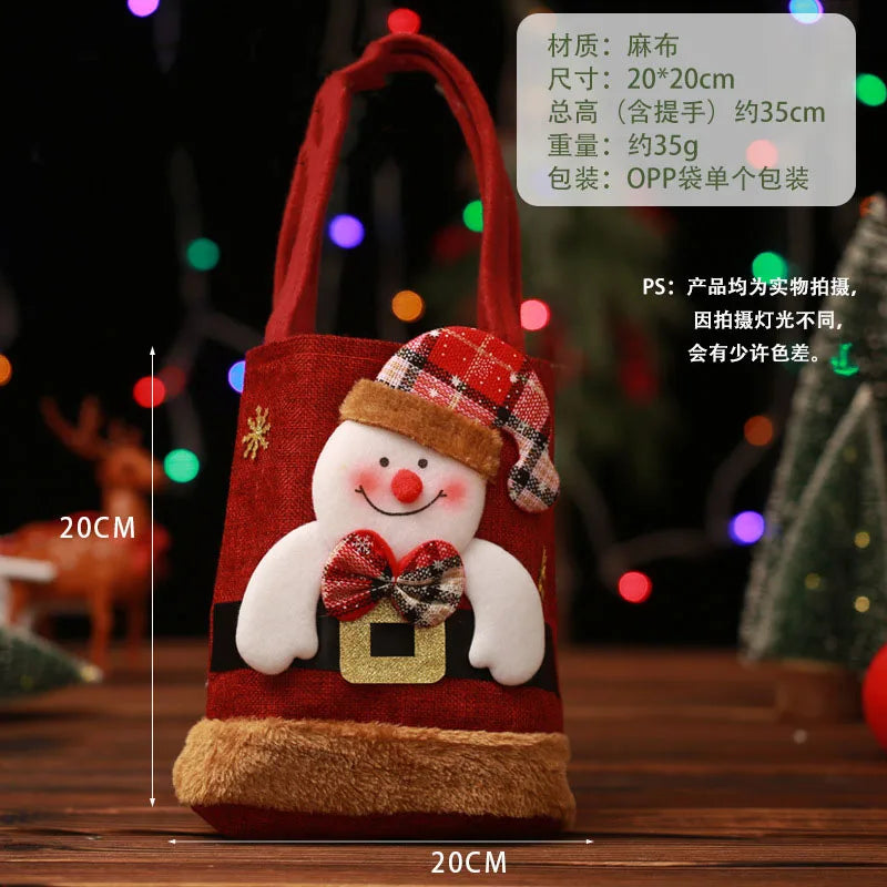 Santa Claus Snowman Deer Gift Bag