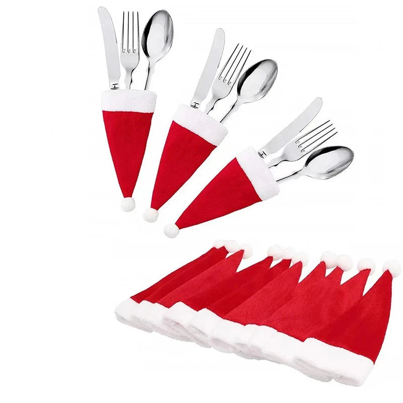 Christmas Fork Knife Cutlery Bag Holder