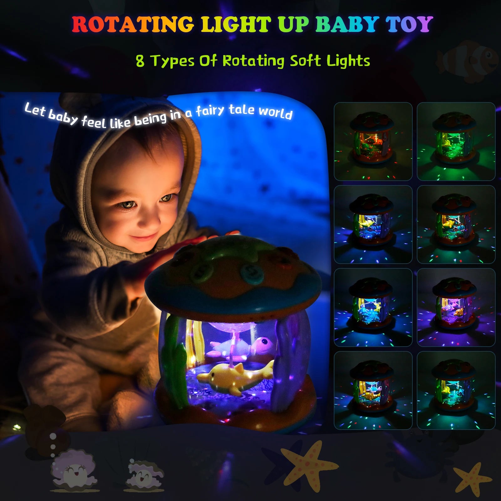 Baby Rotating Ocean Projector Drum