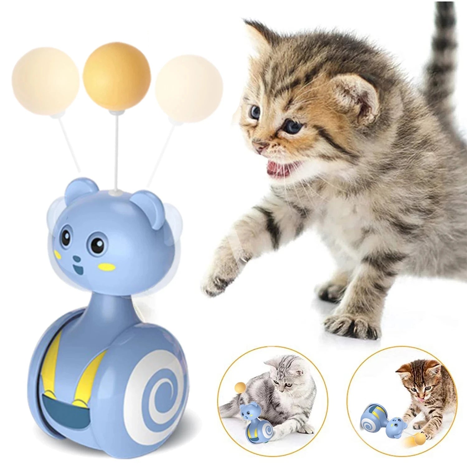 Cat Interactive Feather Bumbler Toy