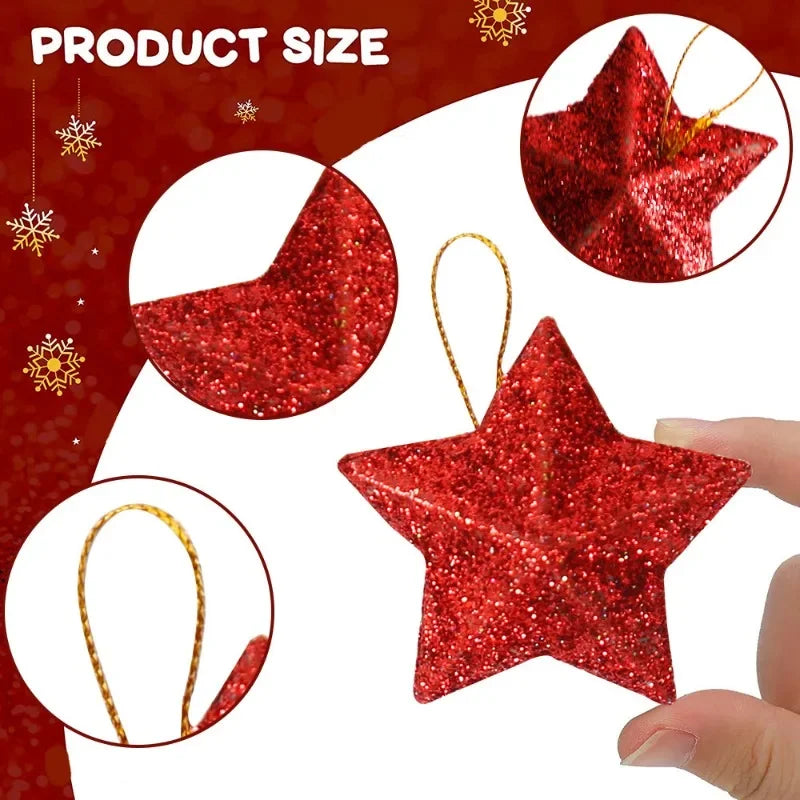 Christmas Tree Glitter Star Ornament