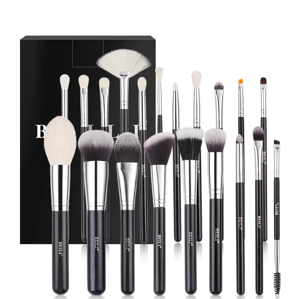 Black Makeup brushes set