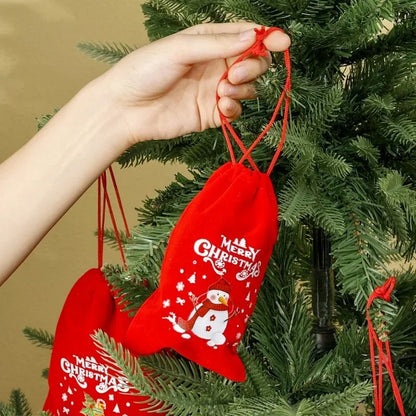 Drawstring Christmas Velvet Bag