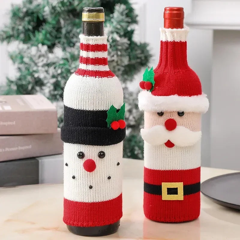 Christmas Santa Claus Wine Bottle Cover