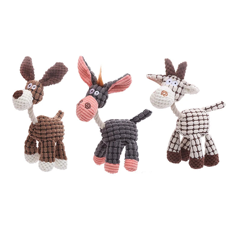 Stuffed donkey pet dog toy