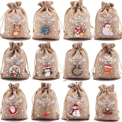 Christmas Candy Gift Drawstring Bags