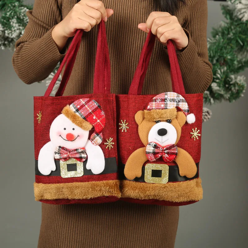 Santa Claus Snowman Deer Gift Bag