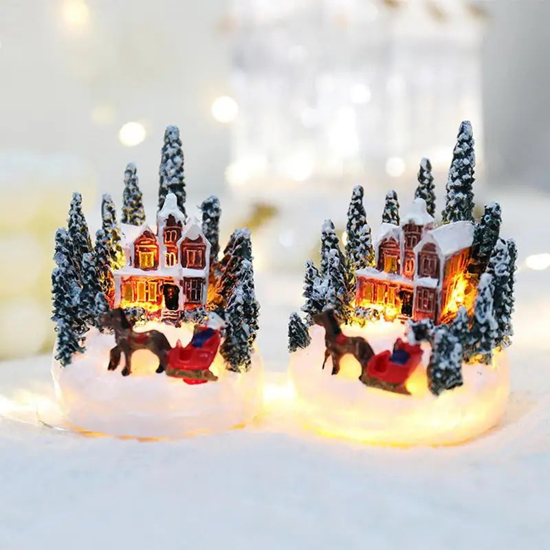 Christmas Decorations Resin Mini House