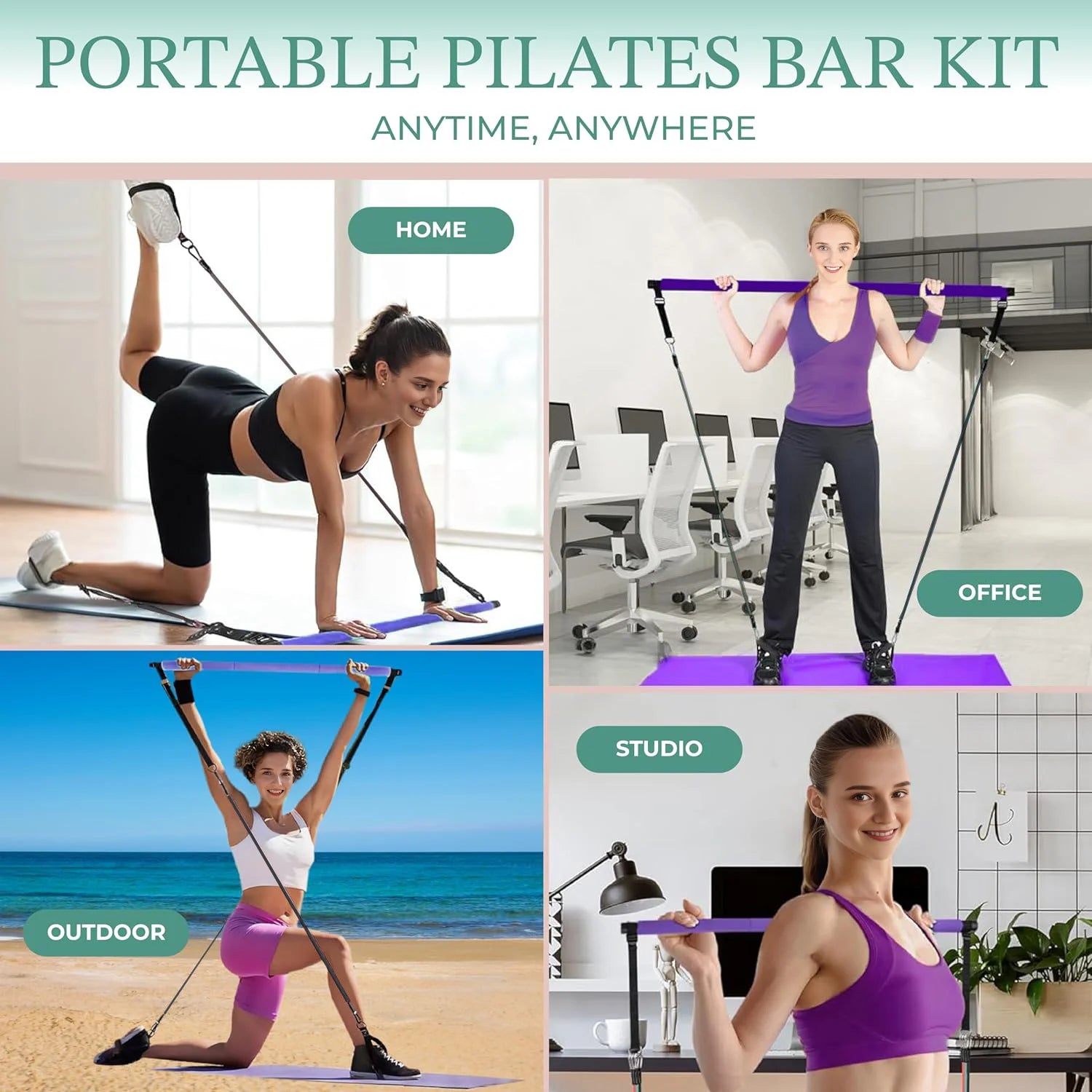 Resistance Bands Pilates Bar Kit