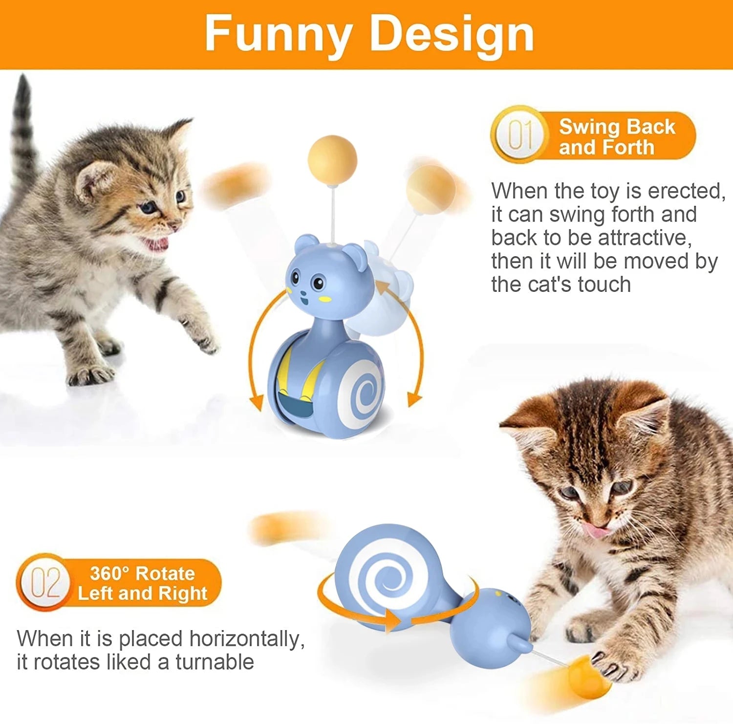 Cat Interactive Feather Bumbler Toy