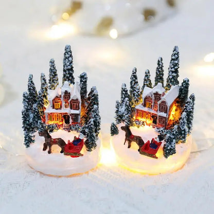 Christmas Decorations Resin Mini House