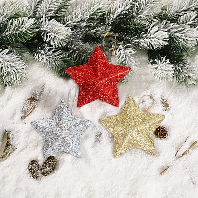 Christmas Tree Glitter Star Ornament