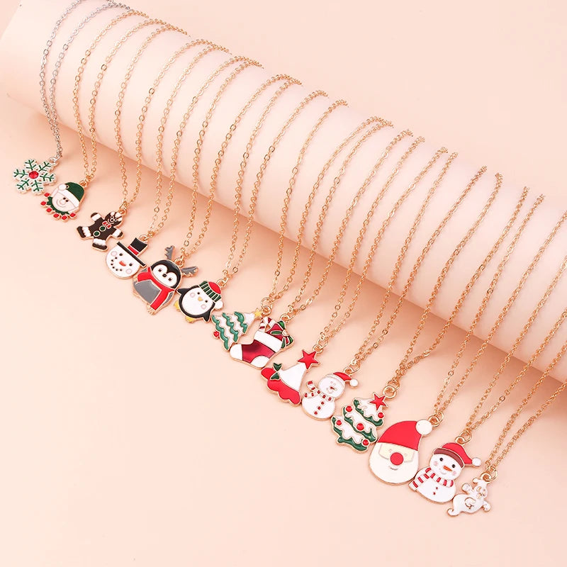 Christmas Enamel Charms Necklace