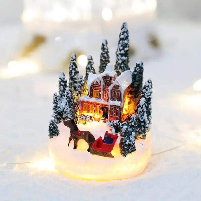 Christmas Decorations Resin Mini House