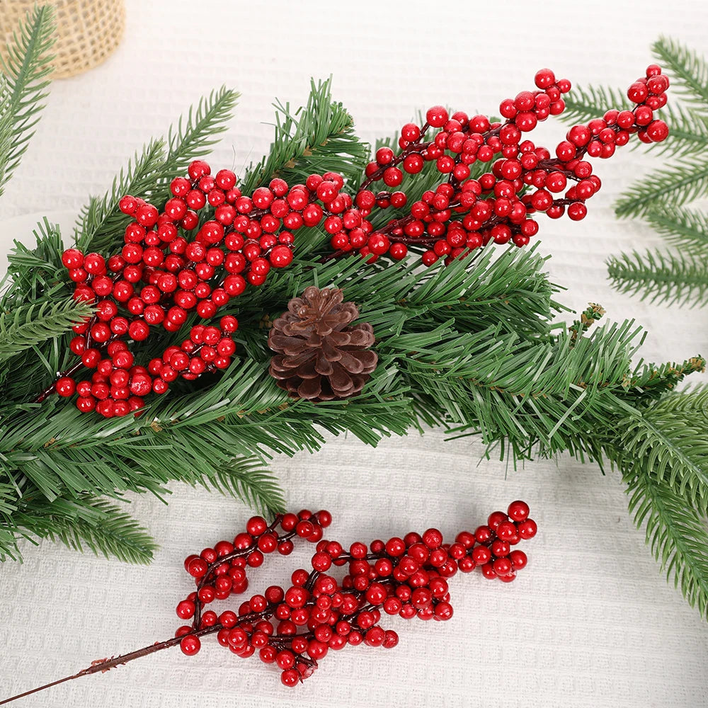 Christmas Tree Red Berry Branches