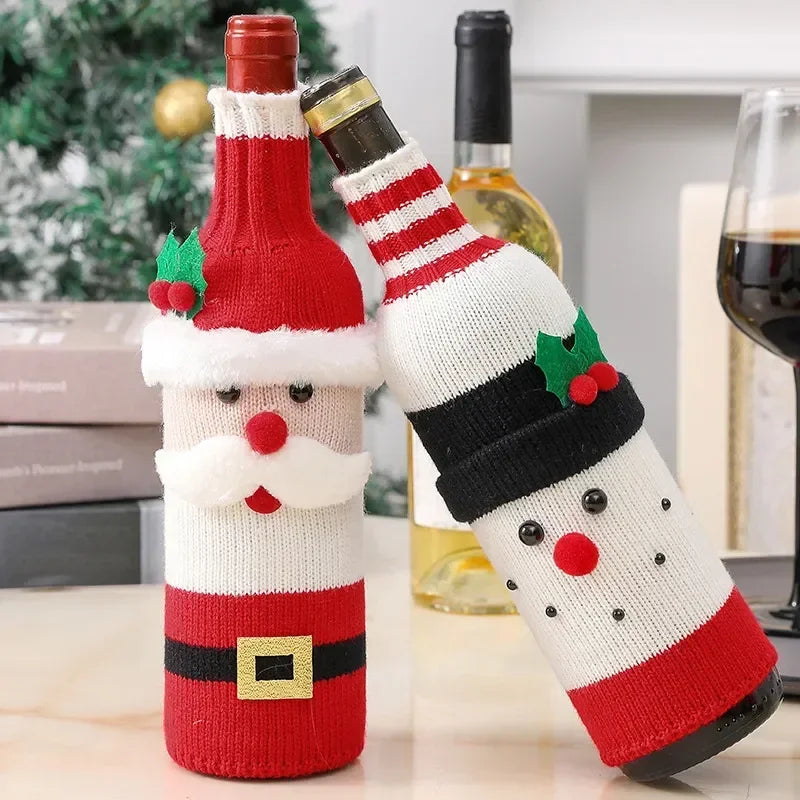 Christmas Santa Claus Wine Bottle Cover