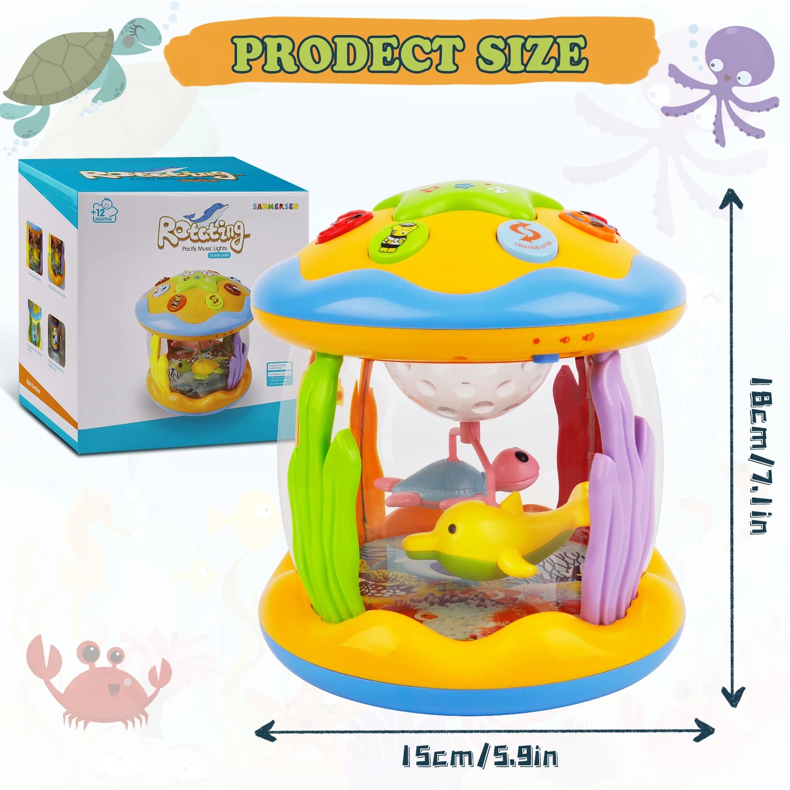 Baby Rotating Ocean Projector Drum