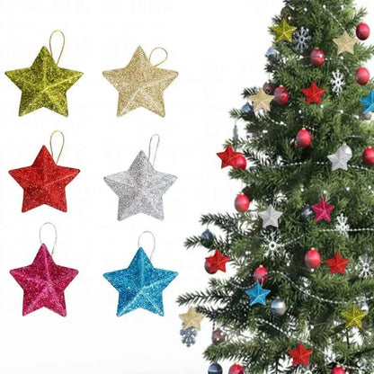 Christmas Tree Glitter Star Ornament