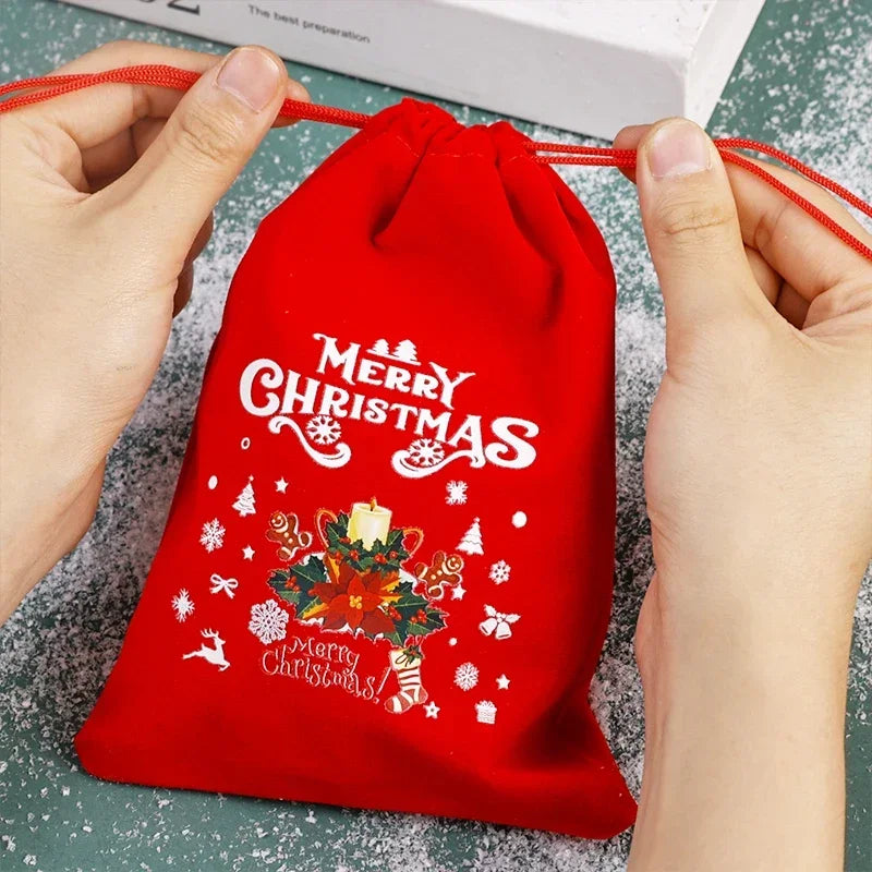 Drawstring Christmas Velvet Bag