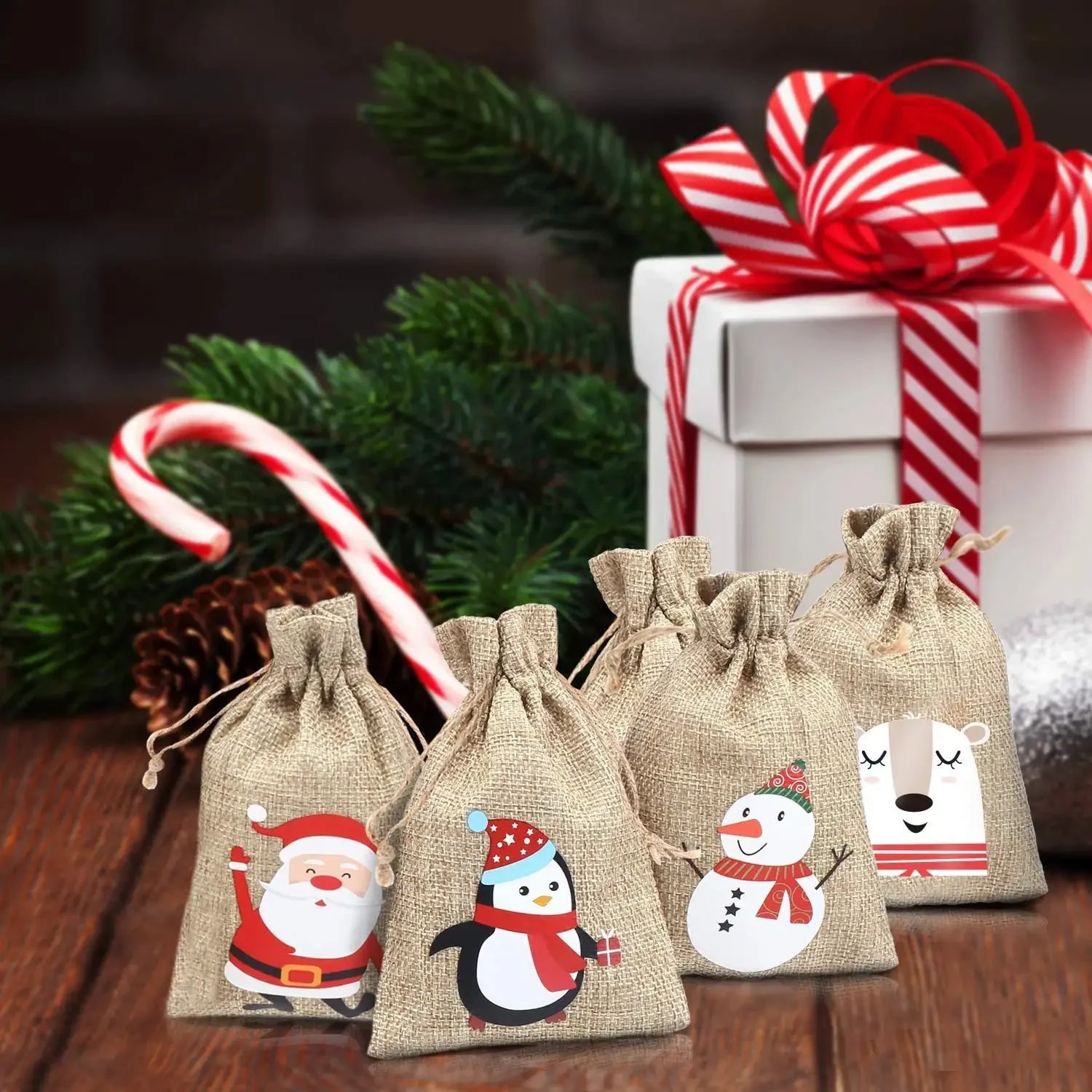 Christmas Candy Gift Drawstring Bags