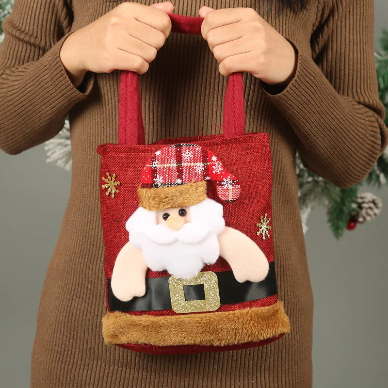 Santa Claus Snowman Deer Gift Bag