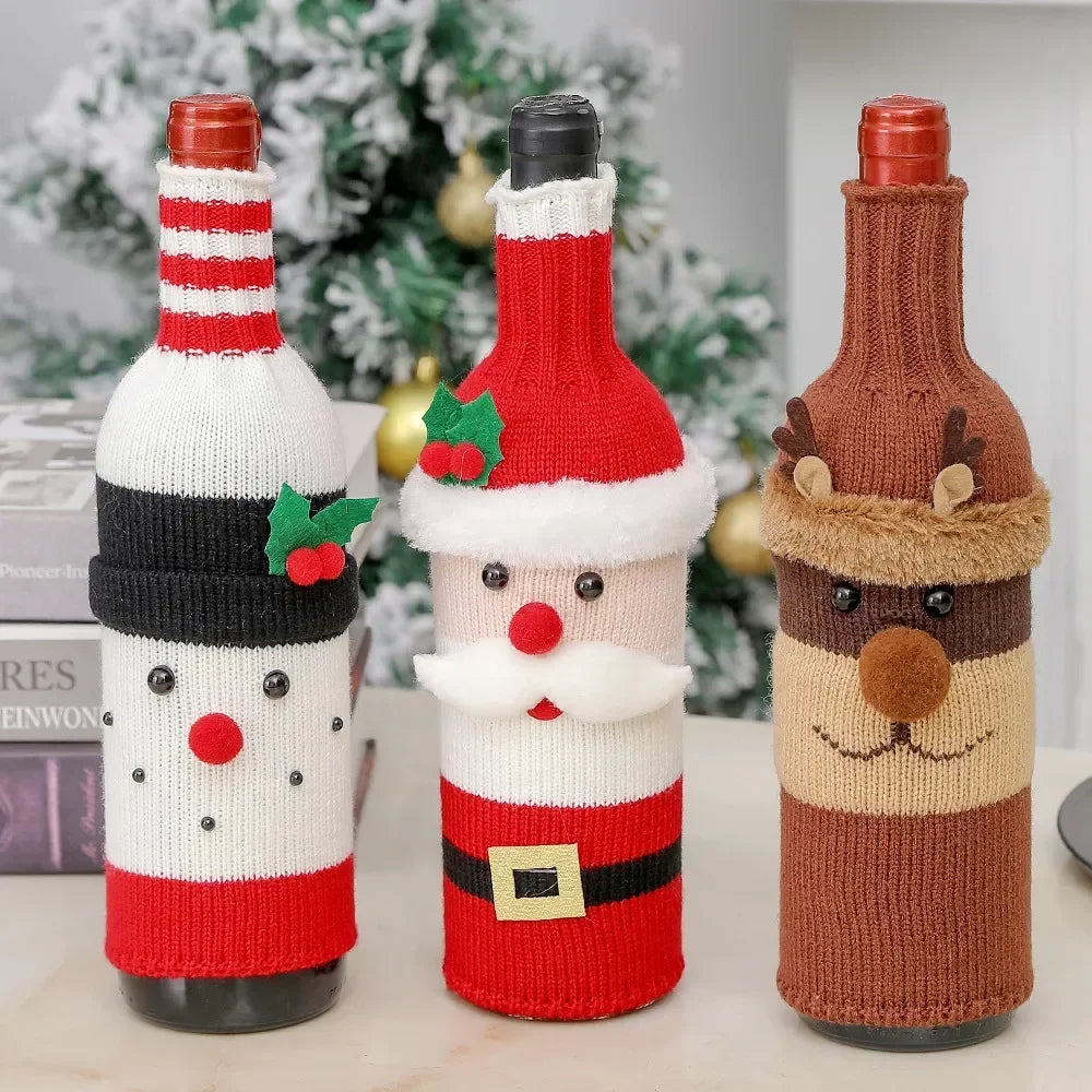 Christmas Santa Claus Wine Bottle Cover