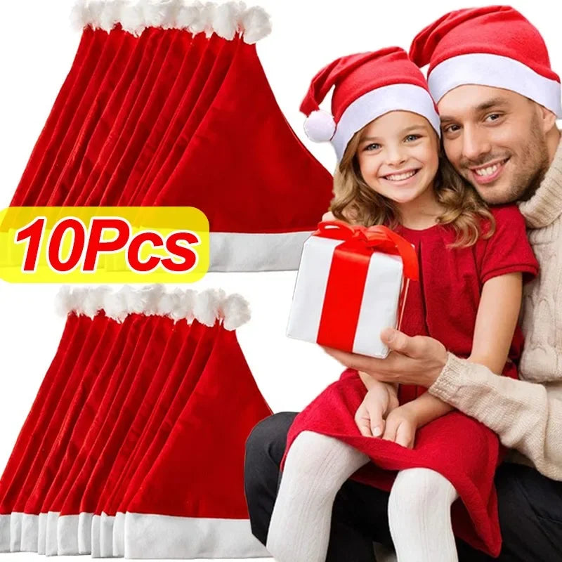 Adults Kids Red Christmas Hat