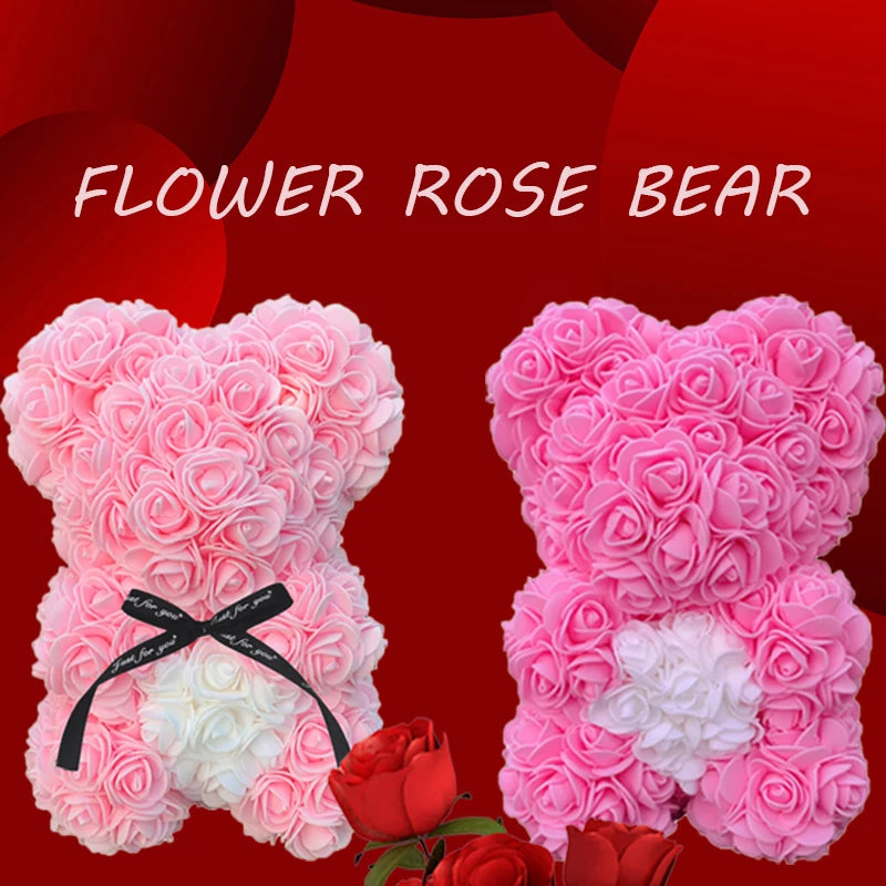 Christmas Rose Teddy Bears Gift