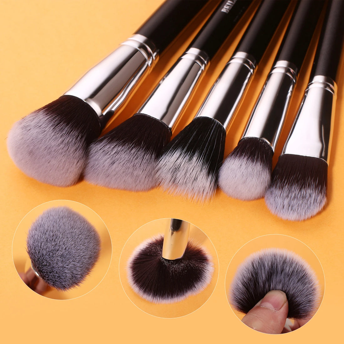 Black Makeup brushes set