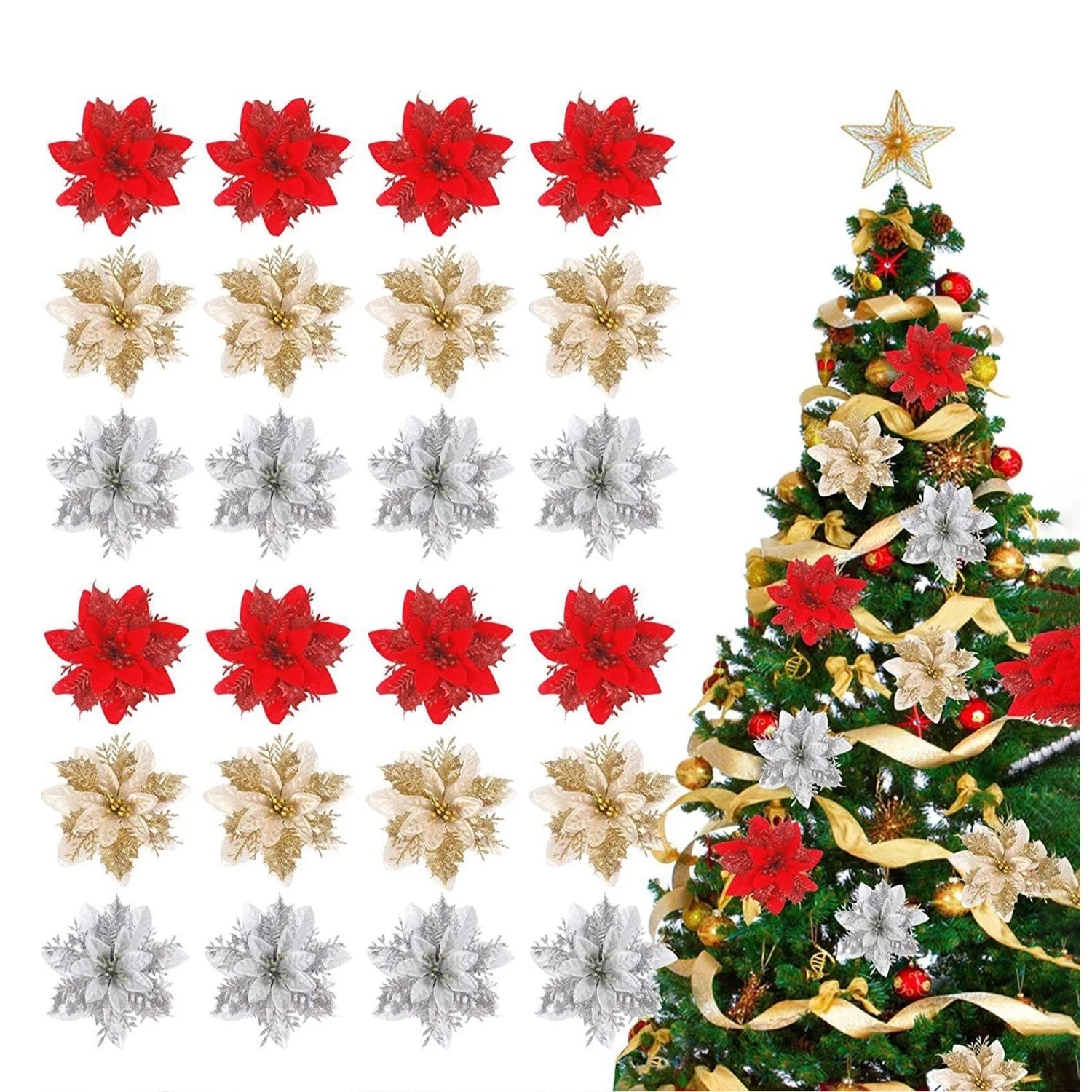 Christmas Tree Flower Ornaments