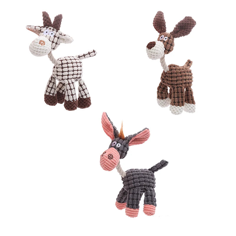 Stuffed donkey pet dog toy