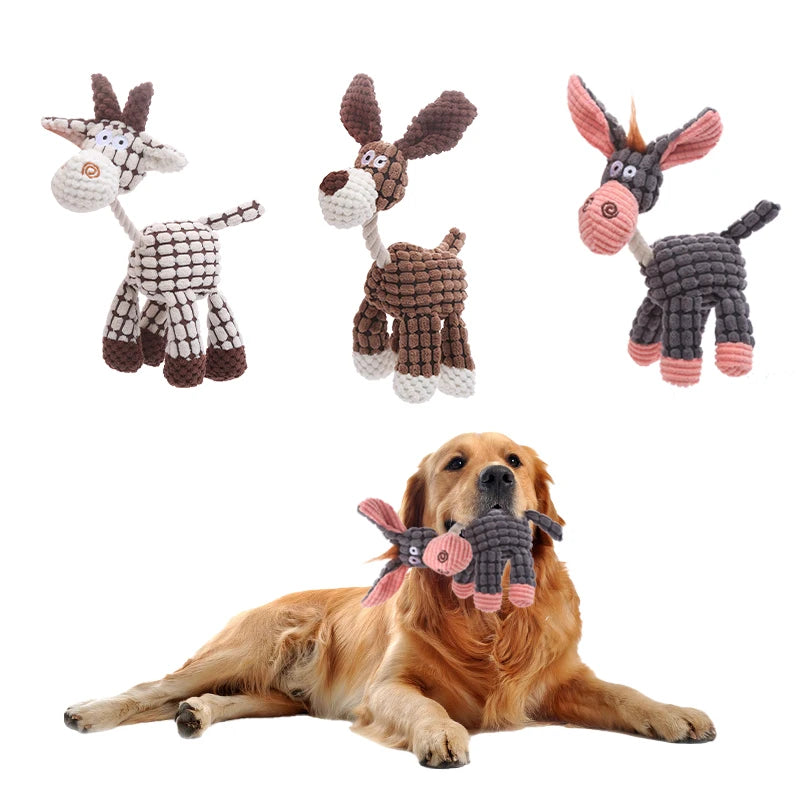 Stuffed donkey pet dog toy