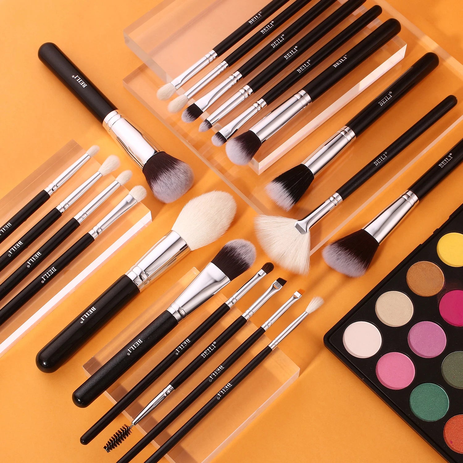 Black Makeup brushes set