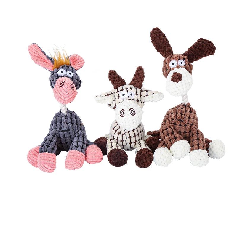 Stuffed donkey pet dog toy