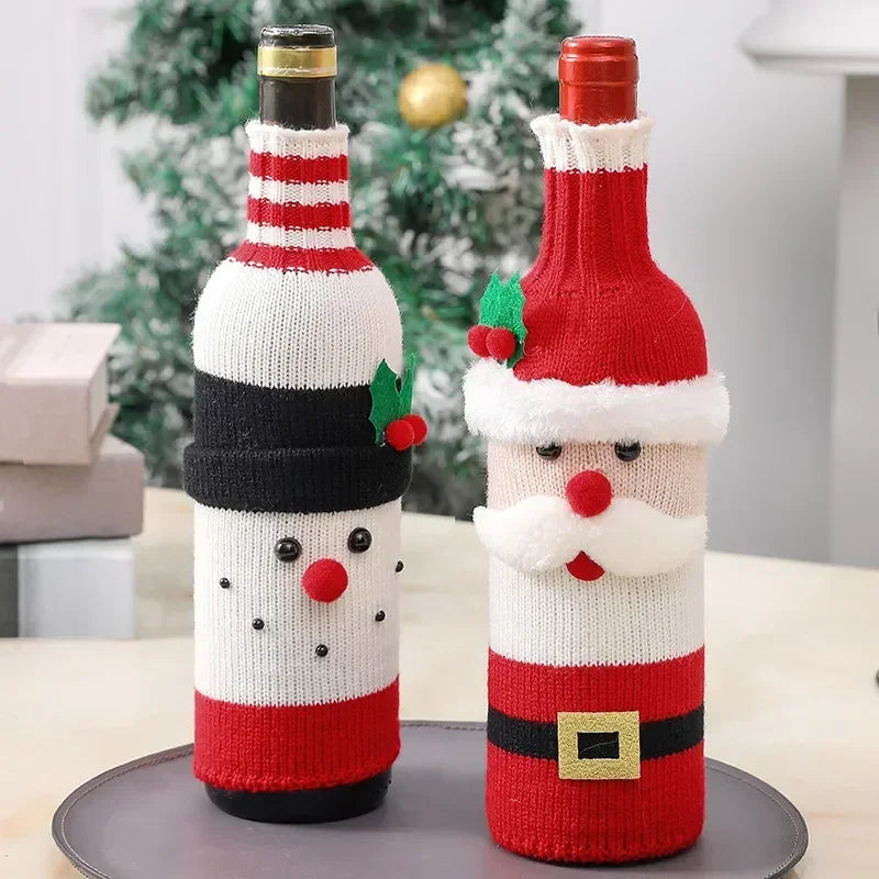 Christmas Santa Claus Wine Bottle Cover