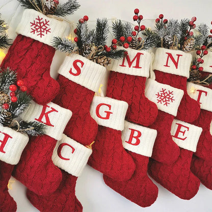 Letters Christmas Tree Pendant Socks