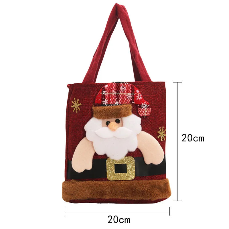 Santa Claus Snowman Deer Gift Bag