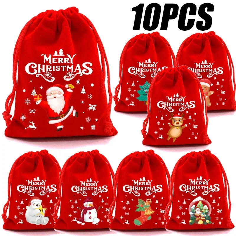 Drawstring Christmas Velvet Bag