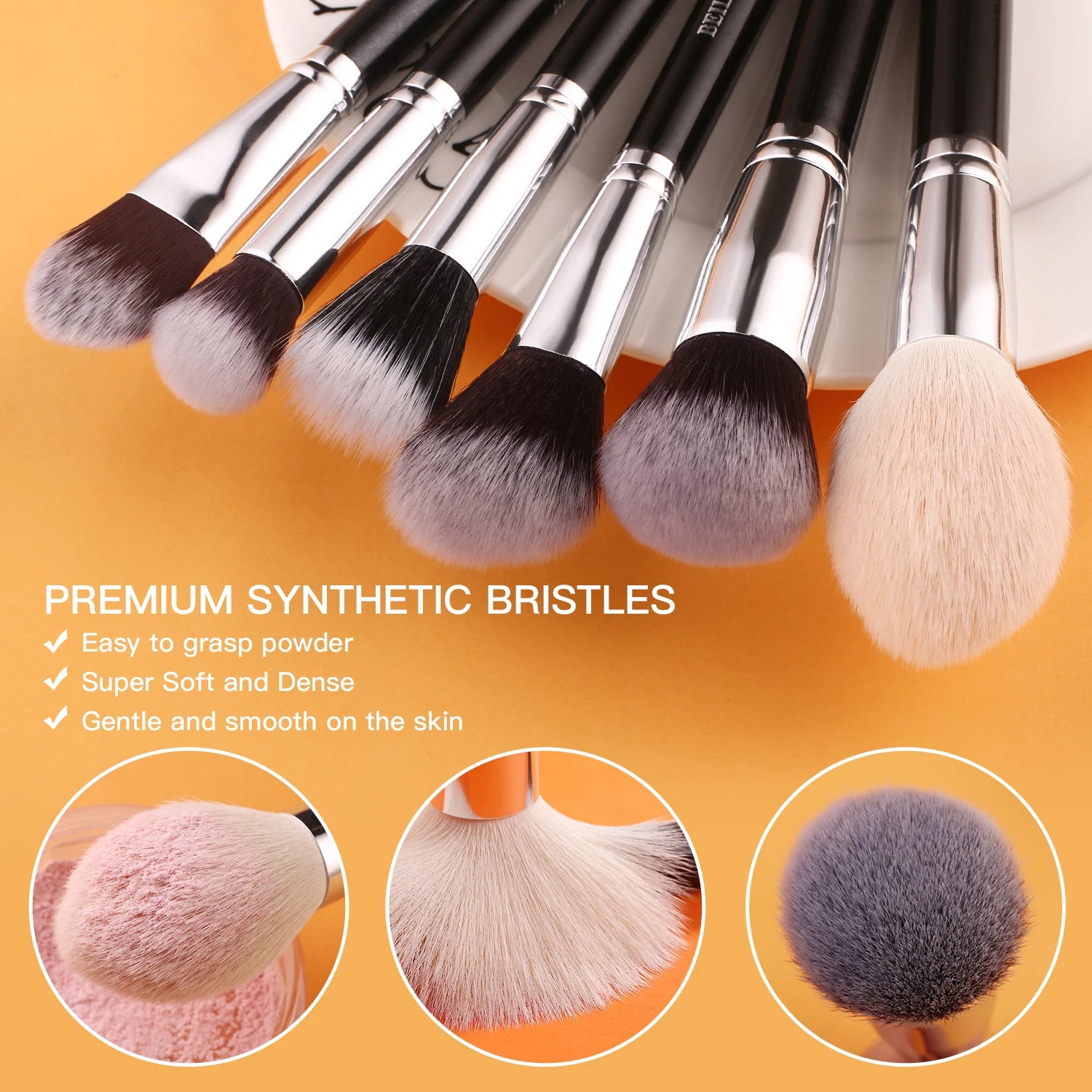 Black Makeup brushes set