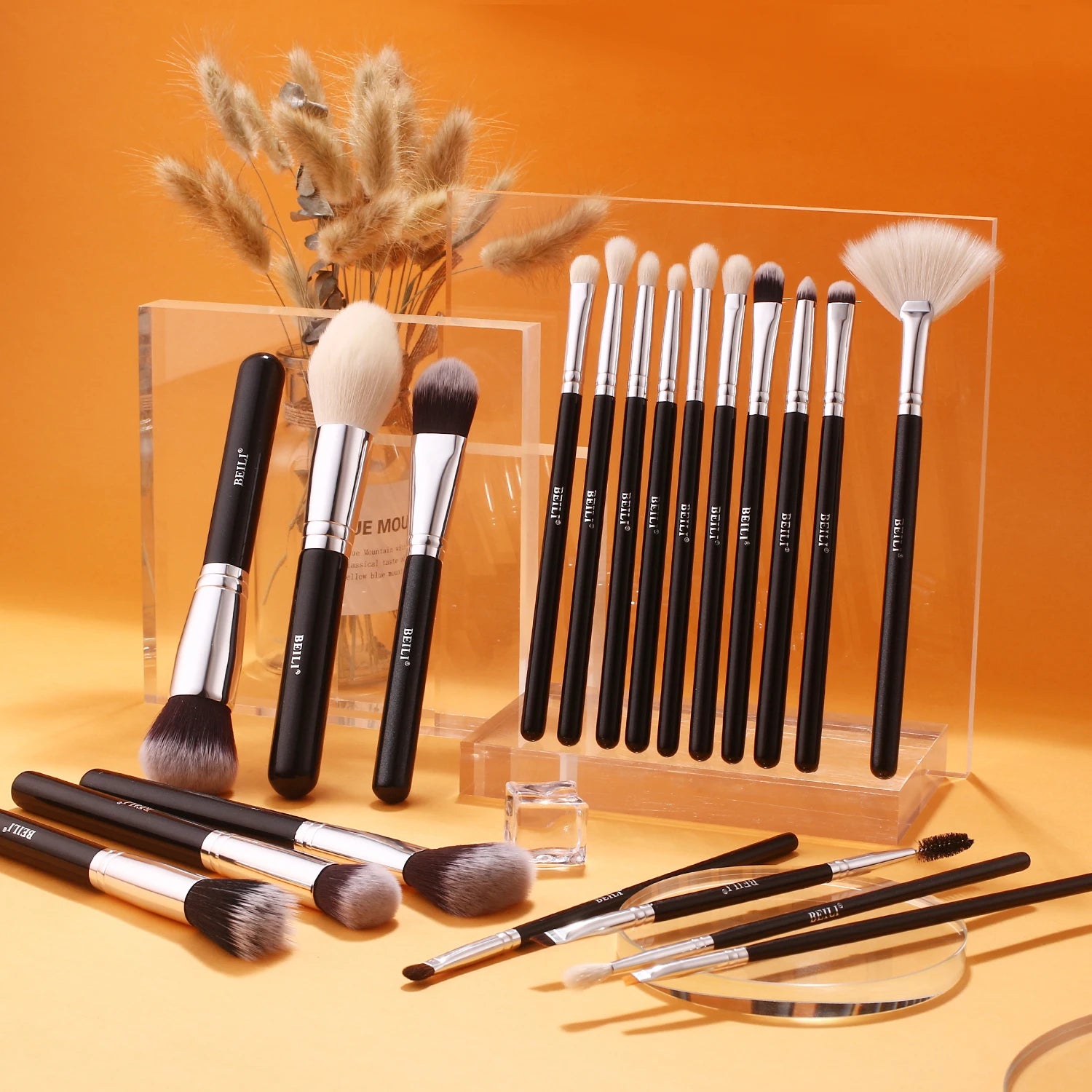 Black Makeup brushes set