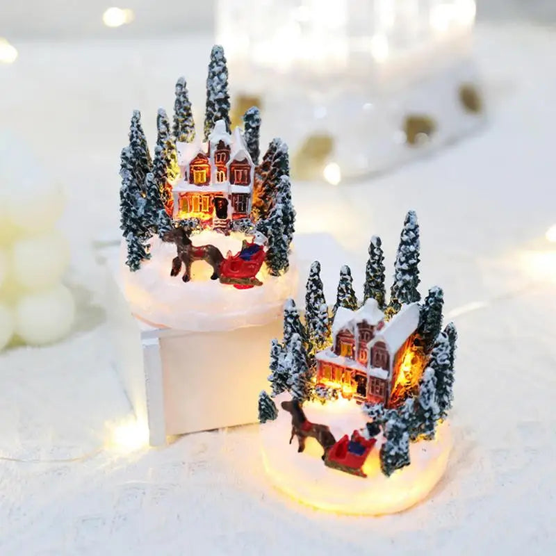 Christmas Decorations Resin Mini House